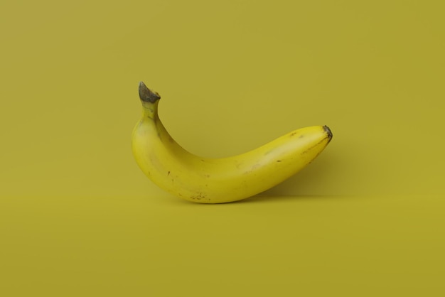 Banana con isolato su sfondo giallo