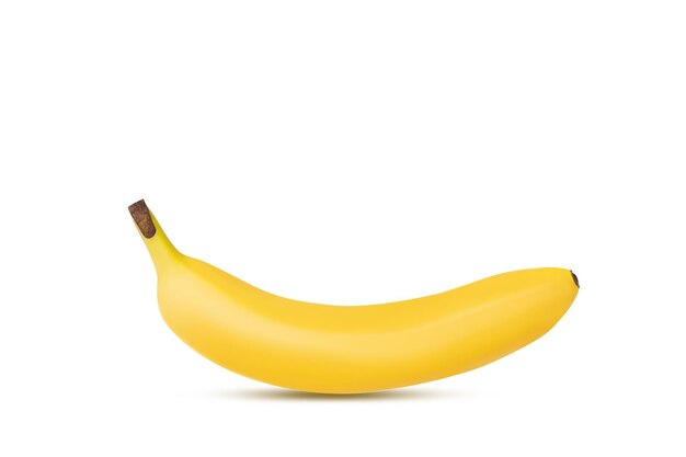 Banana gialla cruda fresca isolata