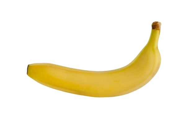 Banana singola Banana matura isolata su sfondo bianco