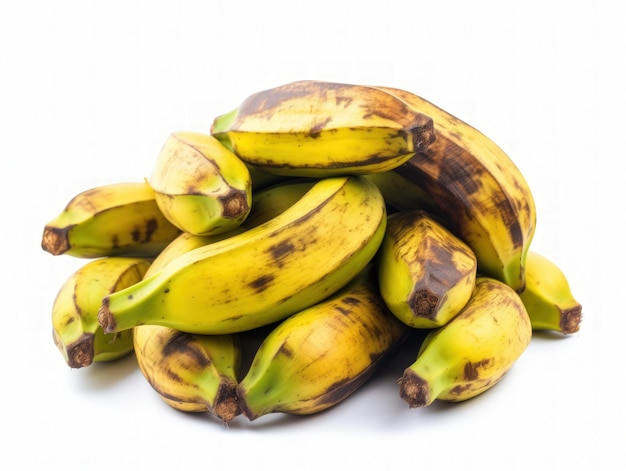 Banana verde o banana verde isolata su sfondo bianco