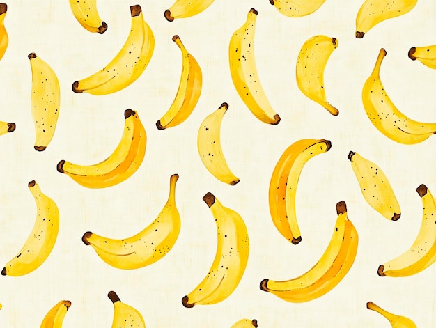 banane disegnate a mano su uno sfondo giallo chiaro
