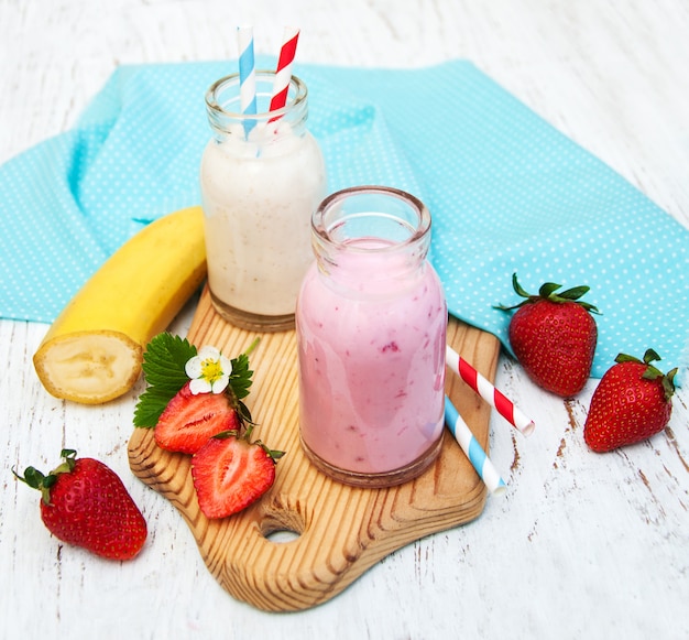 Banane e fragole con yogurt