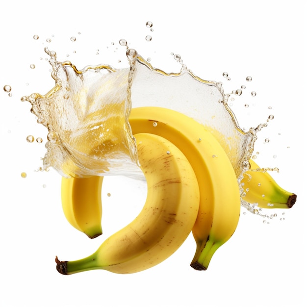 Banane fresche con spruzzo d'acqua