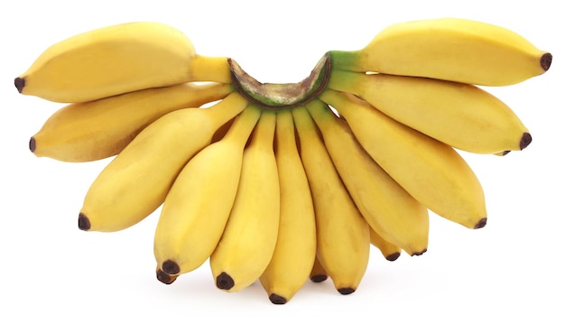 Banane fresche su sfondo bianco