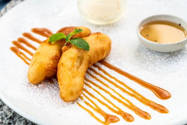 banane fritte con gelato