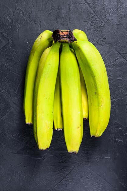 Banane verdi. Vista dall'alto. Frutta tropicale