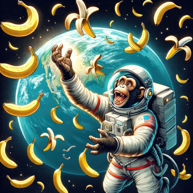 Banchetto Cosmico Delizia Spaziale dell'Astronauta Scimmia
