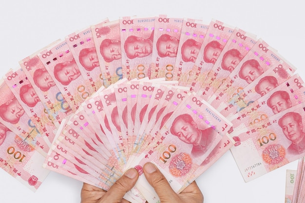 Banconote cinesi da 100 RMB Yuan dalla valuta cinese