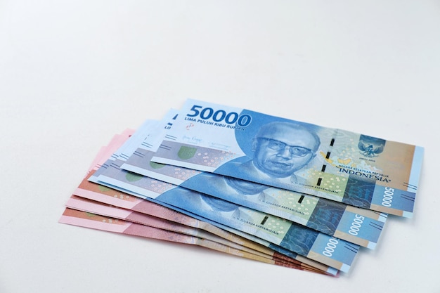 Banconote in denaro indonesiano, 50000 rupie. Il concetto di investimento.