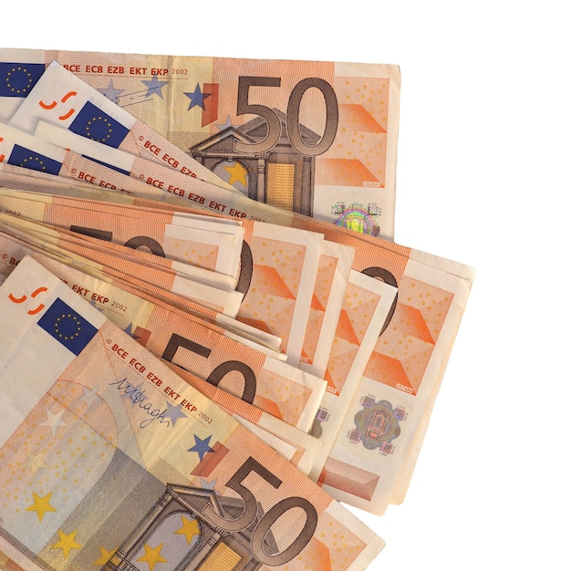 Banconote in euro, Unione europea isolato su bianco