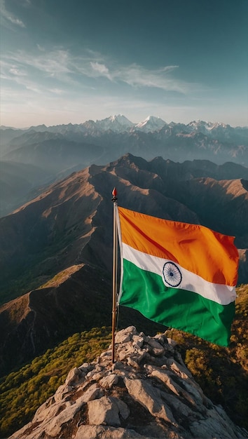 Bandera in India in cima alta e ventosa