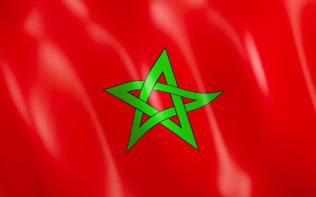Bandiera 3D del Marocco.