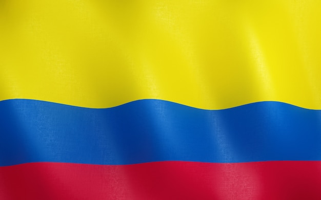 Bandiera 3D della Colombia.