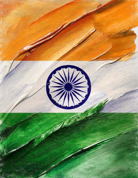 Bandiera acrilica dipinta a mano dell'India Giorno dell'Indipendenza Giorno della Repubblica indiana