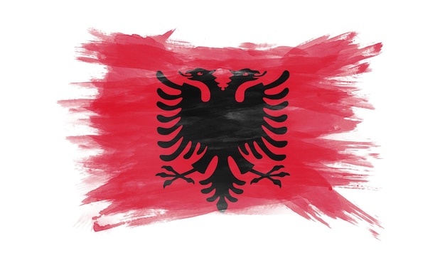 Bandiera albanese pennellata bandiera nazionale
