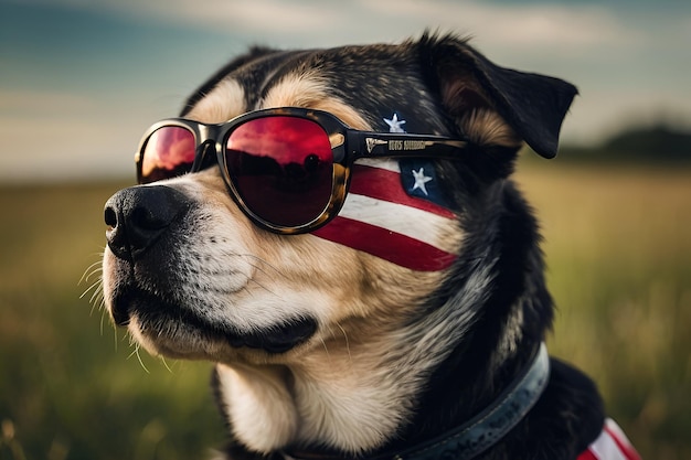 bandiera americana 4 luglio coraggio americano democrazia libertà cane peloso eroe militare nati