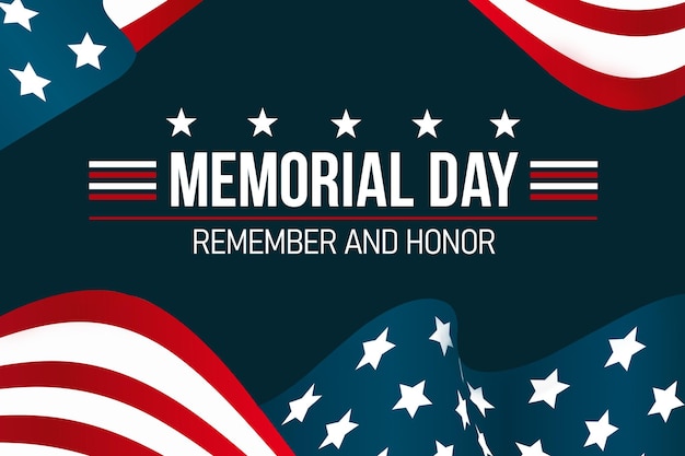 Bandiera americana con il testo Memorial day Memorial day sfondo immagine patriottica