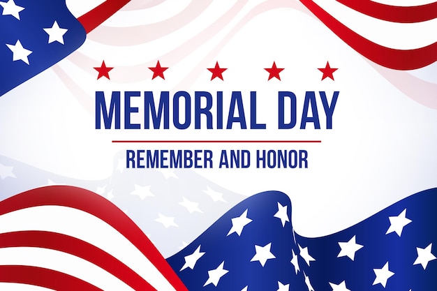 Bandiera americana con il testo Memorial day Memorial day sfondo immagine patriottica