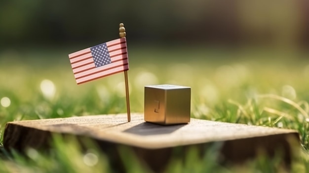Bandiera americana degli Stati Uniti Per il giorno della memoria degli Stati Uniti Festa del lavoro del veterano o celebrazione del 4 luglio