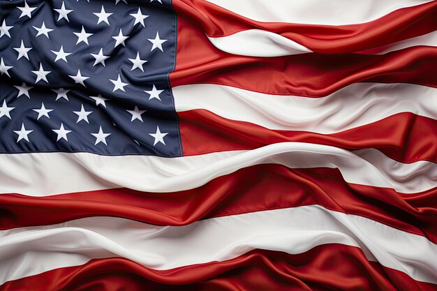Bandiera americana isolata su sfondo bianco con tracciato di ritaglio