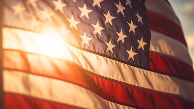 Bandiera americana usa per la festa del lavoro del veterano del giorno della memoria degli stati uniti o la celebrazione del 4 luglio