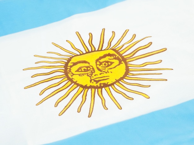 Bandiera argentina in una vista ravvicinata