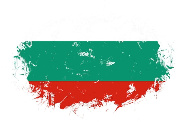 Bandiera bulgara su sfondo pennello tratto astratto