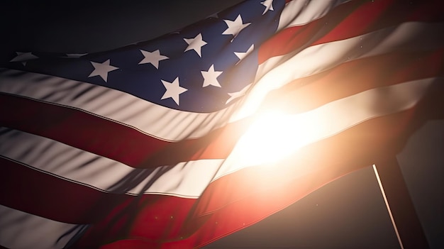 Bandiera degli Stati Uniti d'America sventolando bellissimo sfondo Labor Day Concept