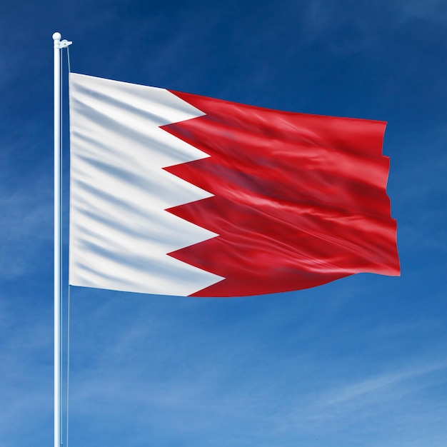 Bandiera del Bahrain sull'asta della bandiera