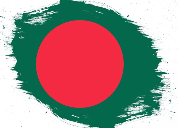 Bandiera del Bangladesh su sfondo pennello grunge in difficoltà