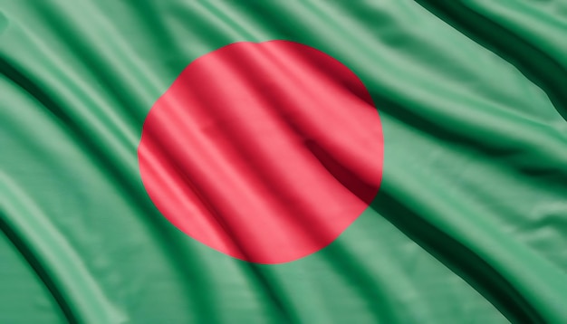 Bandiera del Bangladesh sullo sfondo in seta