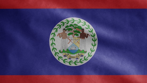Bandiera del Belize che ondeggia nel vento