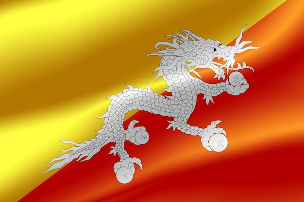 Bandiera del Bhutan come sfondo.