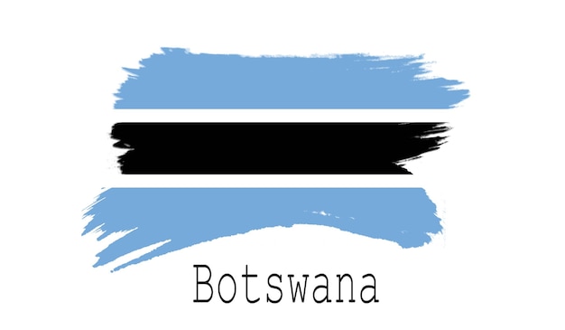 Bandiera del Botswana su sfondo bianco