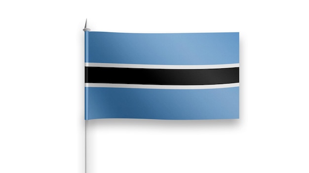 Bandiera del Botswana su sfondo bianco