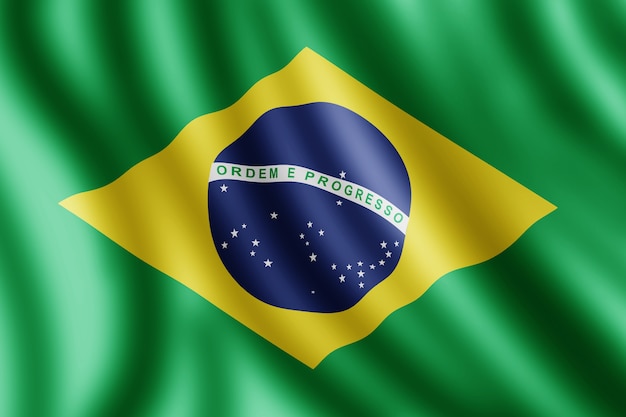 Bandiera del Brasile, illustrazione realistica