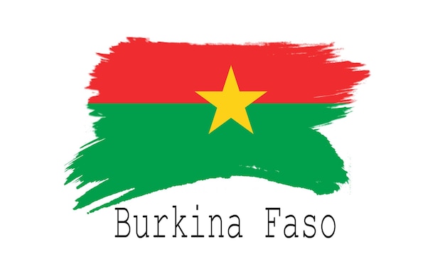 Bandiera del Burkina Faso su sfondo bianco