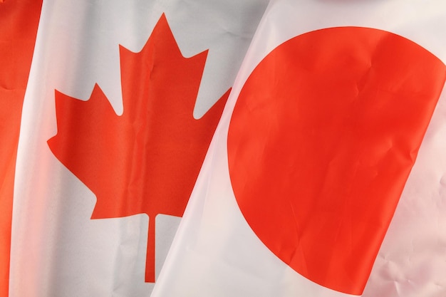 Bandiera del Canada e del Giappone