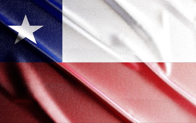 Bandiera del Cile 3d, bella bandiera del paese nel mondo, sfondo, banner, poster, astratto. - Immagine