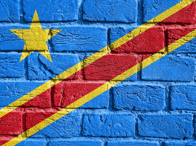 Bandiera del Congo sul muro