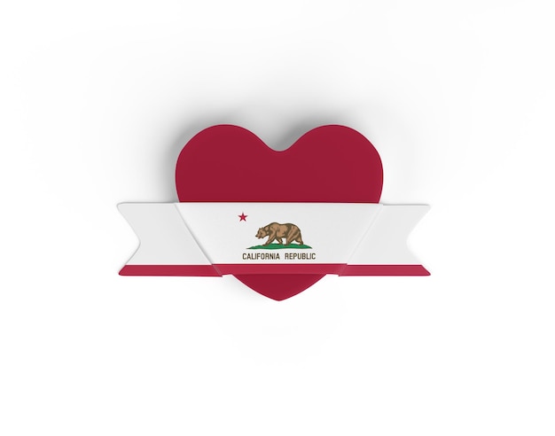 Bandiera del cuore della bandiera della California