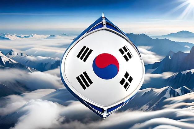 Bandiera del cuore della bandiera della Corea del Sud
