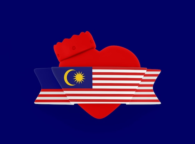 Bandiera del cuore della Malesia