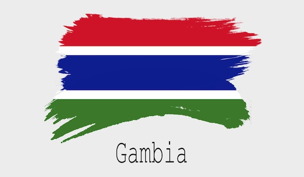 Bandiera del Gambia su sfondo bianco