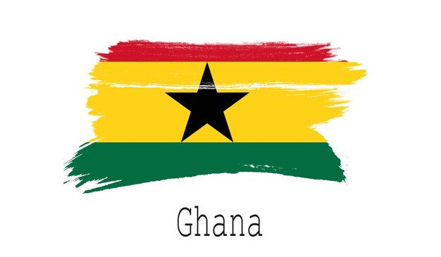 Bandiera del Ghana su sfondo bianco