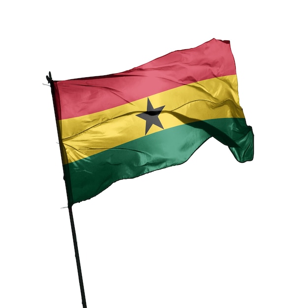 Bandiera del Ghana su sfondo bianco