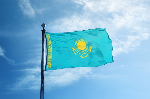 Bandiera del Kazakistan sull&#39;albero