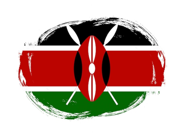 Bandiera del Kenya sullo sfondo del pennello a tratto arrotondato