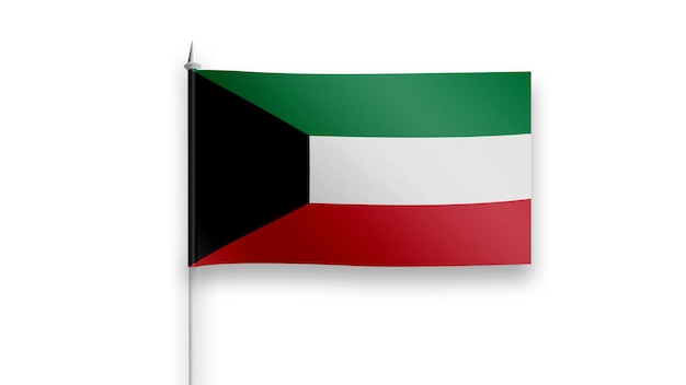 Bandiera del Kuwait su sfondo bianco