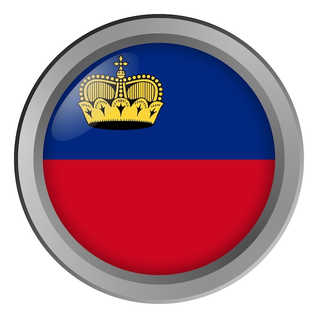 Bandiera del Liechtenstein rotonda come un bottone